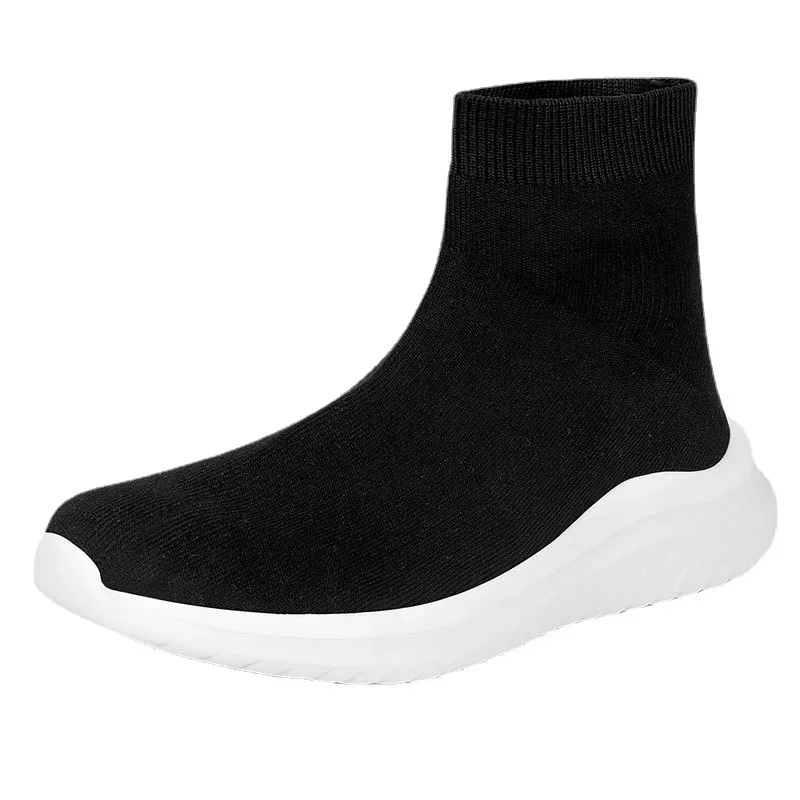 Men Sock Shoes Stretch Slip-On Men\'s Boots Knit Casual Sneakers for Men Summer 2023 Trendy Mesh Breathable Walking Men\'s Shoes