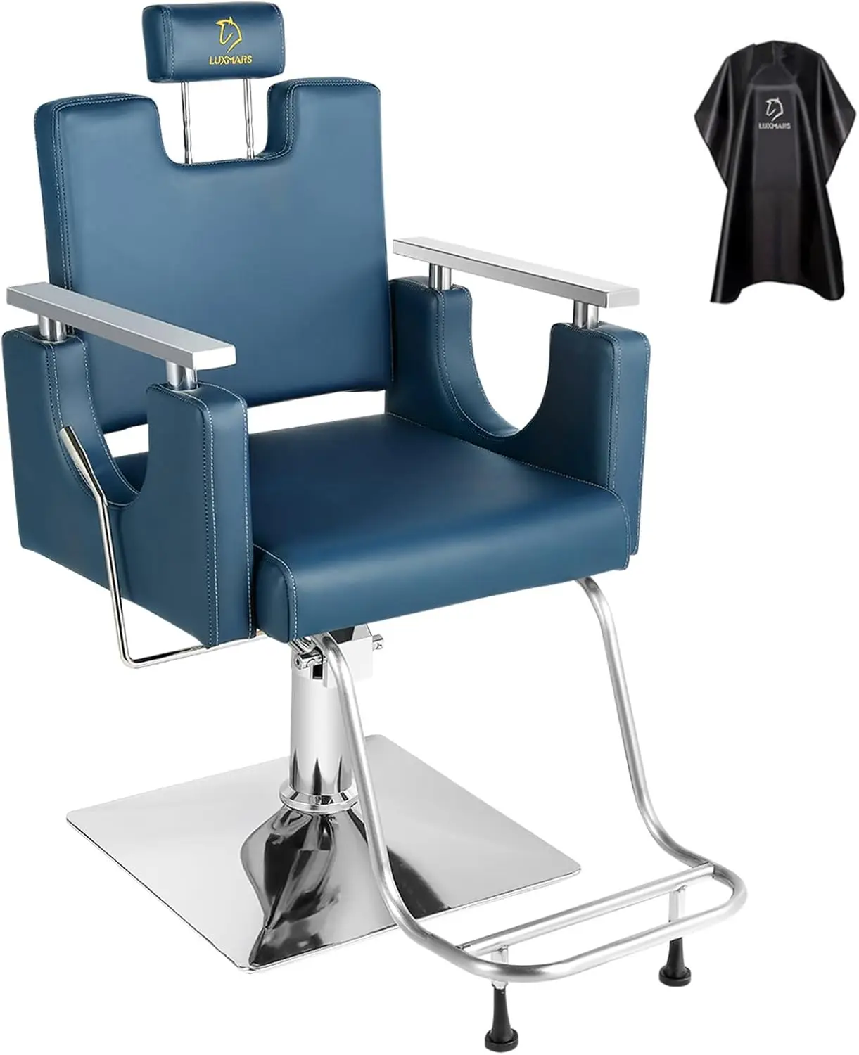 Silla de barbero hidráulica, asiento de estilista, reclinable, giratoria, 360 grados