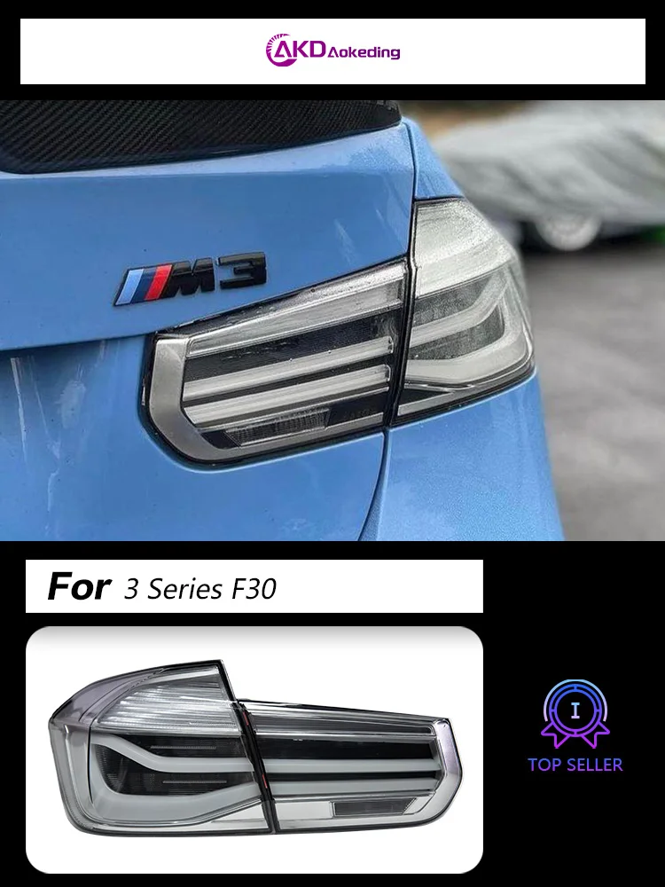 4 szt. Lampy tylne do BMW F30, światła tylne 2013-2018 F35 LED, lampy tylne LED 320i 325i, światła do jazdy dziennej LED, światła stop, światła cofania, akcesoria samochodowe — 2
