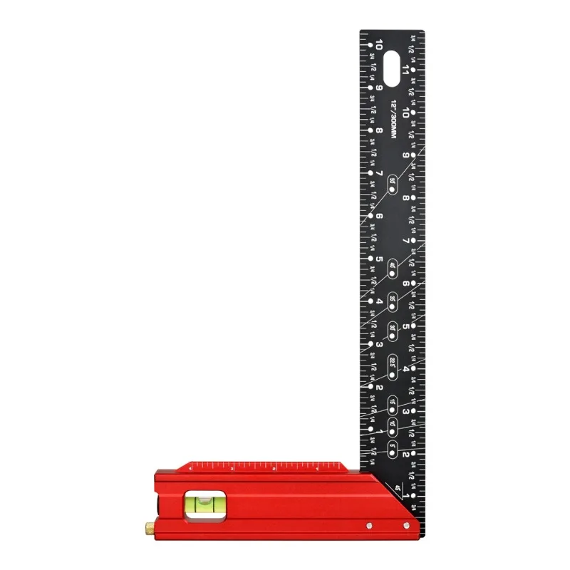 

High Precision Aluminum Alloy 90° Woodworking Square, Multi-functional Combination Angle Ruler Woodworking Special Slotted Ruler