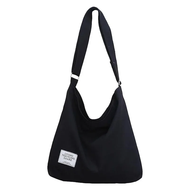 Bolso de hombro de lona para mujer, bolsa de mano Retro de gran tamaño, estilo Hobo, cruzado, informal, i-SE2