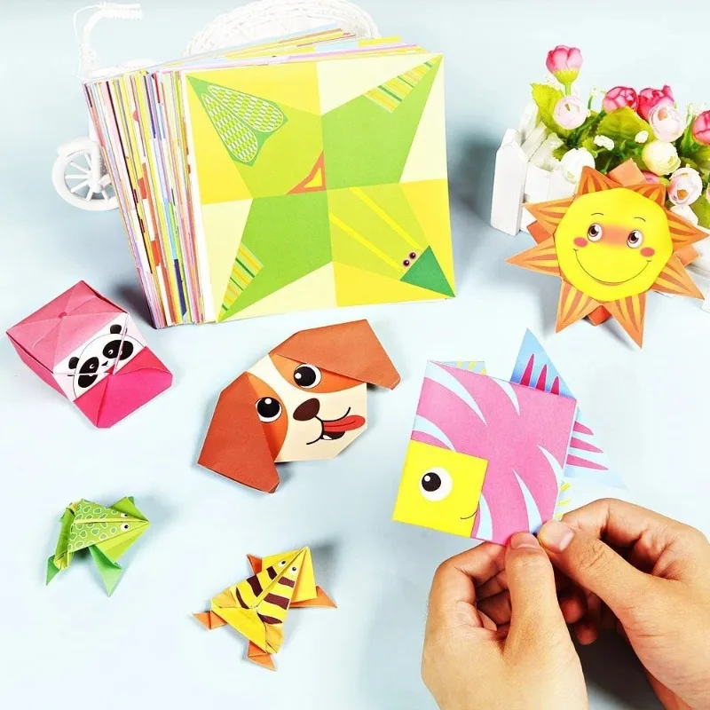 54 Pages 3D Cartoon Animal Montessori Toys Kids DIY Craft Toy Origami Handcraft Paper Art Learning Educational Toys for Children