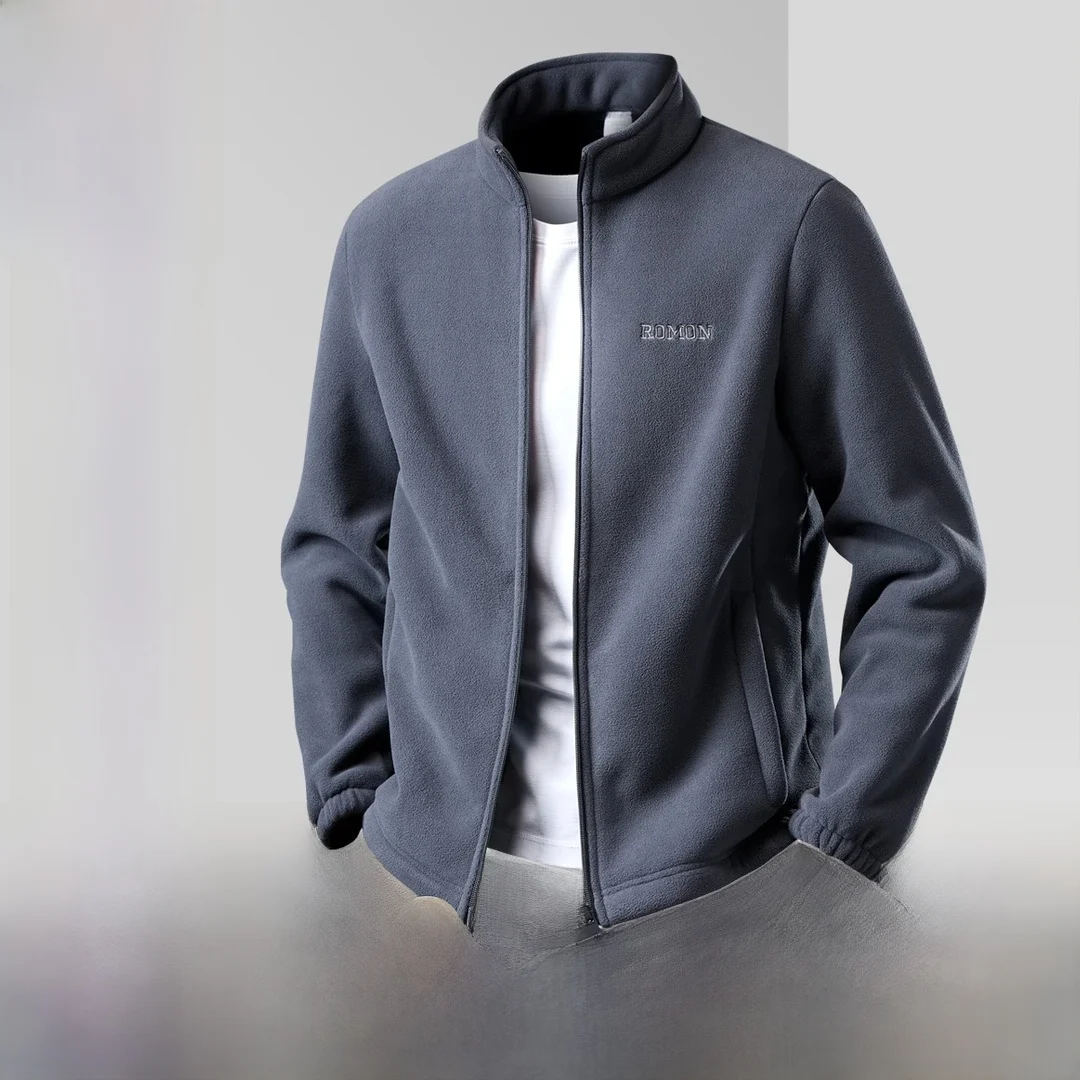 

Rn Men's Fce Jaet Thiened Autumn Winter Warm Outdoor Casual Versatile Loose Fit Polyester Zipper Closure Coat