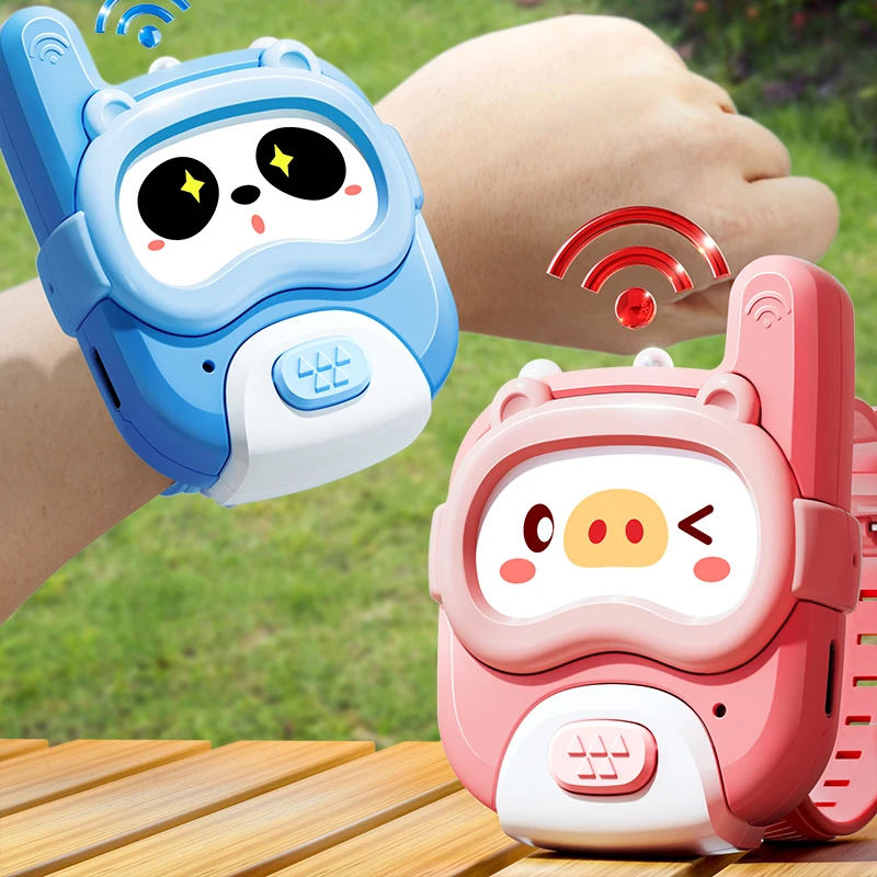 Kids Walkie Talkie 360M Mini Watch 2 Pcs Electronics Phones Communication Games With Lighting Toy For 3 Year Children Gifts