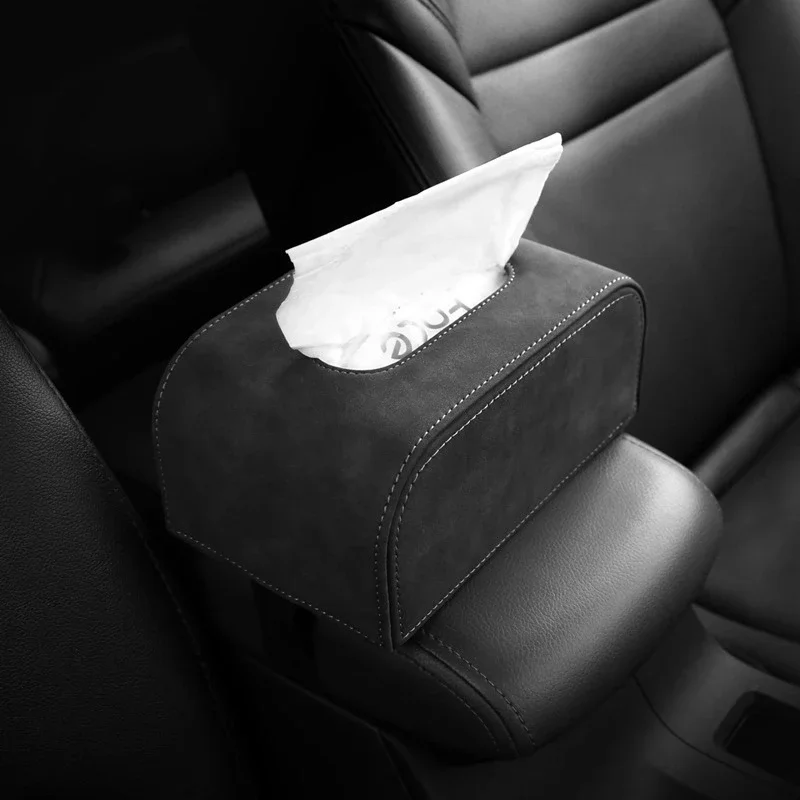 Car Interior Fur Tissue Box - Armrest Box & Dashboard Tissue Bag, Convenient Practical Auto Supplies