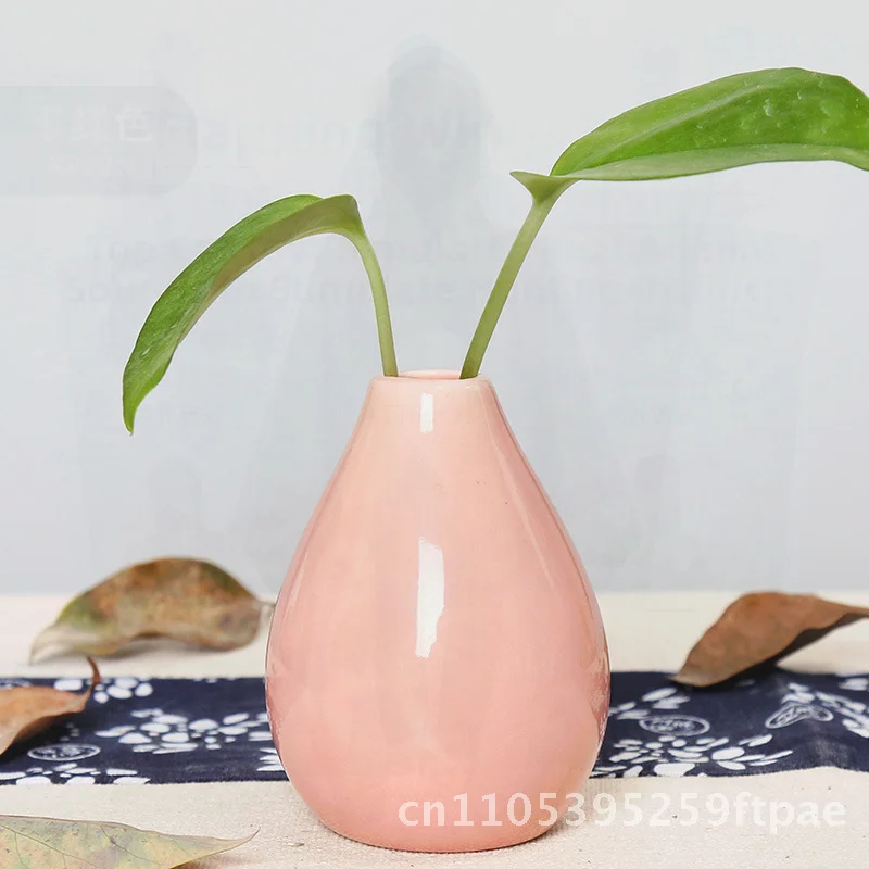 Ins Style Ceramic Vase Creative Small Diameter Flower Arrangement Ornament for Living Room Modern