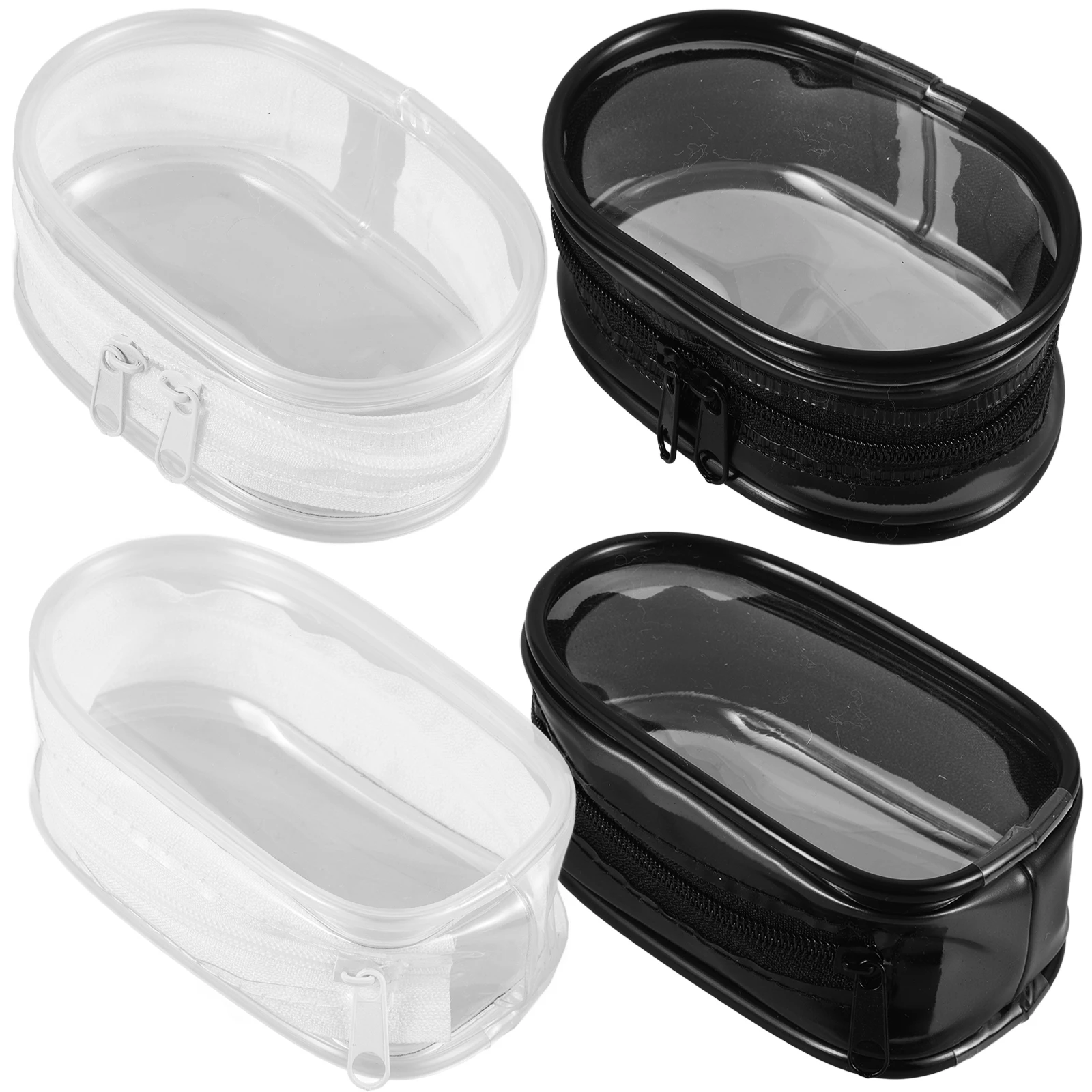 

4Pcs Transparent Carrier Bag For Storage Case Small Bag for Outdoor Travel Clothes Storage Black White Accessories