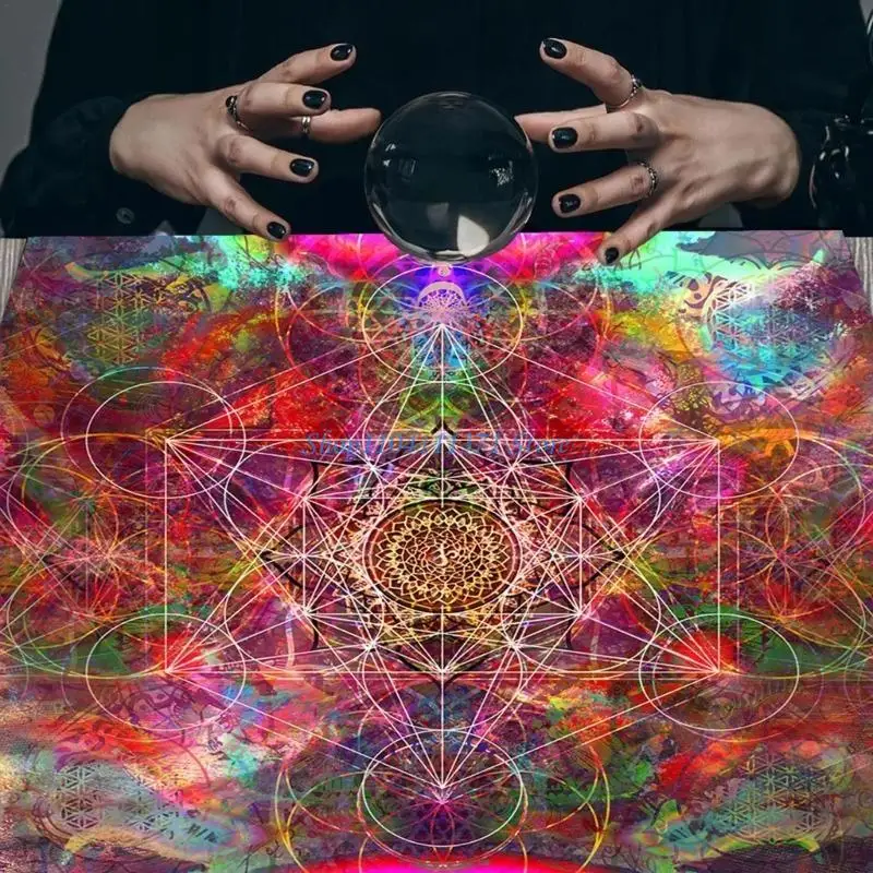 P9FC Astrology Star Pendulum Dowsing Table Covers Divination Board Game Tablecloth