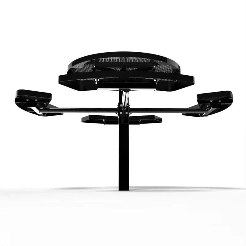 Modern Round Metal Table and Chair Set Durable Expandable Dining Furniture for Garden Outdoor Camping Floor Mount