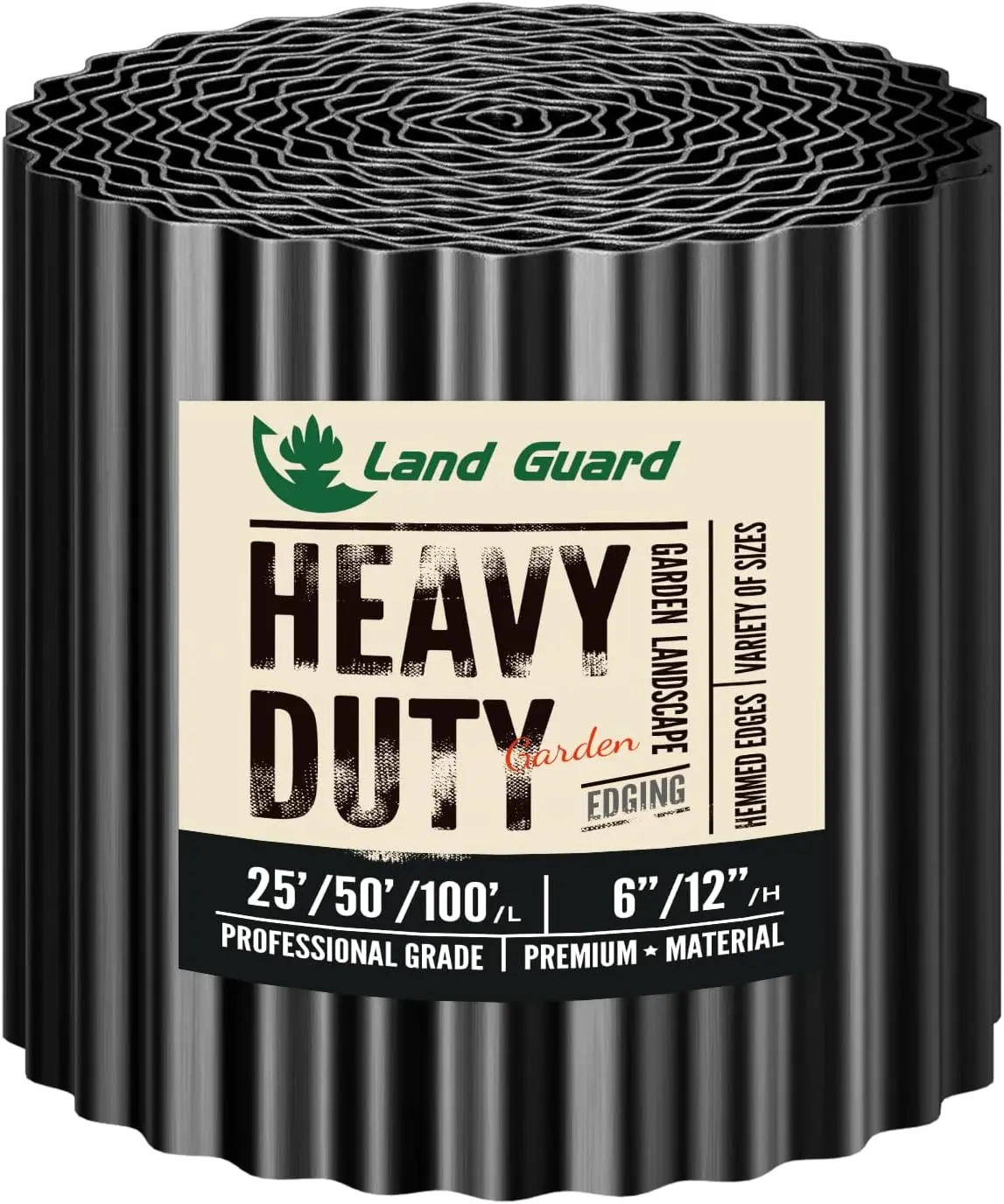 

Corrugated Garden Edging Border, 12" x 50' Tall Landscape Paver for Flower Beds, Lawns, and Landscaping in Glossy Black