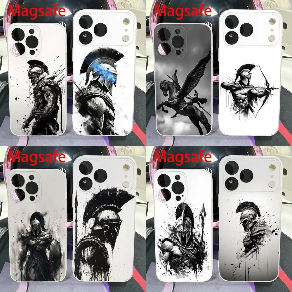

Cool Spartan Phone Case For iPhone 14,16,15,11,13,17,12,Air,Mini,Plus,E,Pro,Max Magnetic Magsafe Frosted Cover