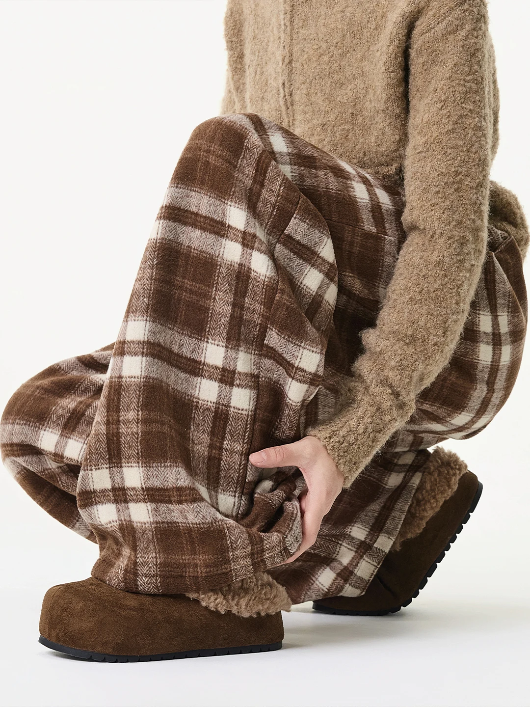 

Мужские зимние утепленные твидовые брюки на флисовой подкладке, повседневные брюки прямого кроя, теплые удобные спортивные штаны в американском стиле ретро