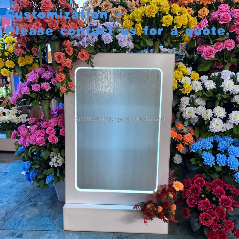 

custom.Modern Elegant Stainless Steel and Glass Waterfall Fountain Indoor Wedding Garden Background Interior Wall Decoration