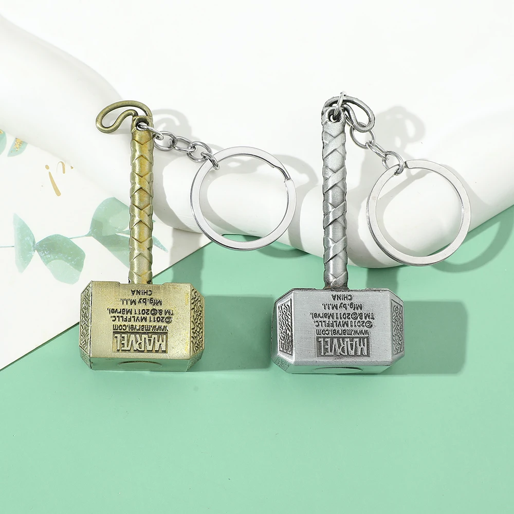 Trendiger Avengers Thor Mjolnir Schlüsselanhänger - Superhelden-Thor-Schlüsselhalter Rucksack-Accessoire für Filmfans Persönliches Geschenk – Detail 10