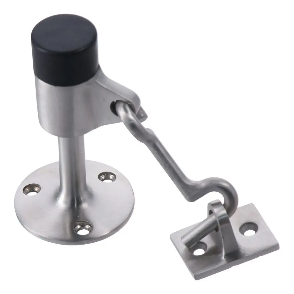 Stainless Steel Wall Mounted Door Stopper Easy To Install Heavy Duty Doorstop Practical Door Accessories Home Hardware