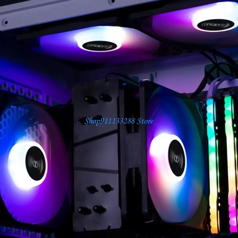 G88D Computer Case Fan 120mm Case Fan ARGB 3Pin+4Pin Connector Quiet Fan