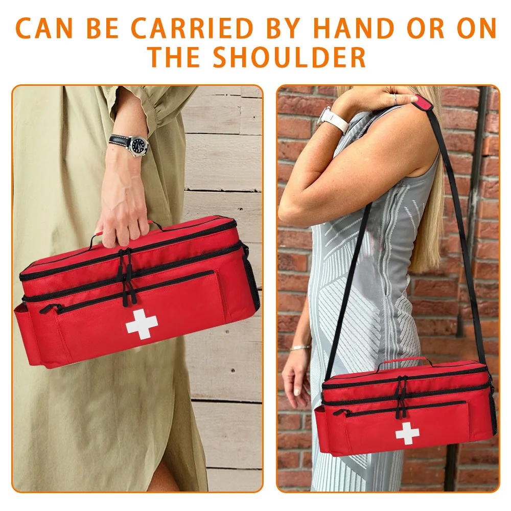 

Travel Pill Organizer Portable Medicine Storage Bag with Removable Bottles Weekly Pill Box for Family Emergency First Aid Kit