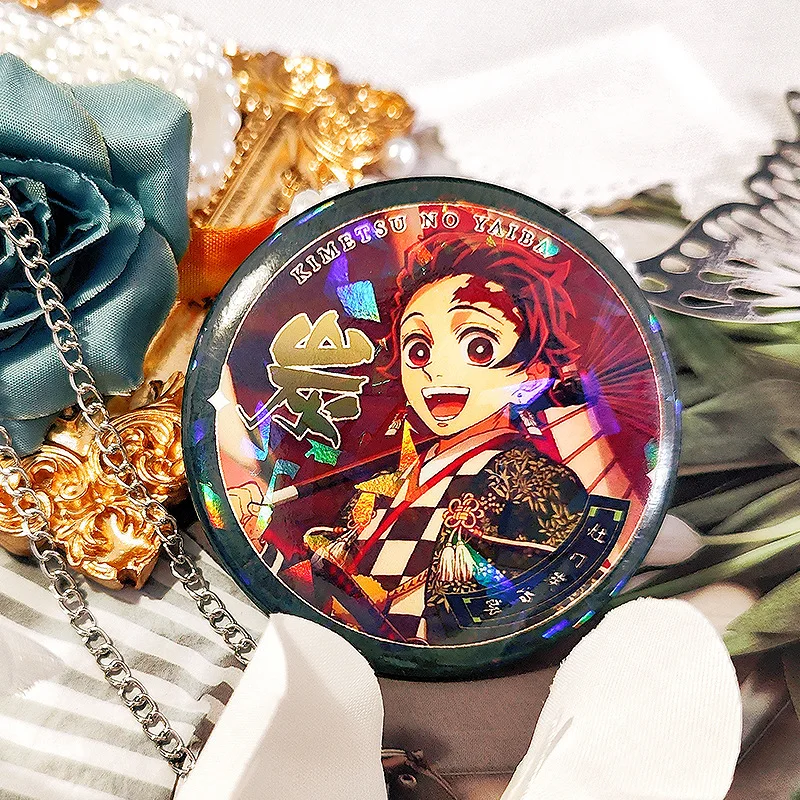 Demon Slayer Baji อุปกรณ์ต่อพ่วง Badge คอสเพลย์ Zenitsu Tanjiro Inosuke ของสะสมภาพยนตร์ Replica Anjuro Tengen แผ่นเหล็กดีบุก Badge อะนิเมะ