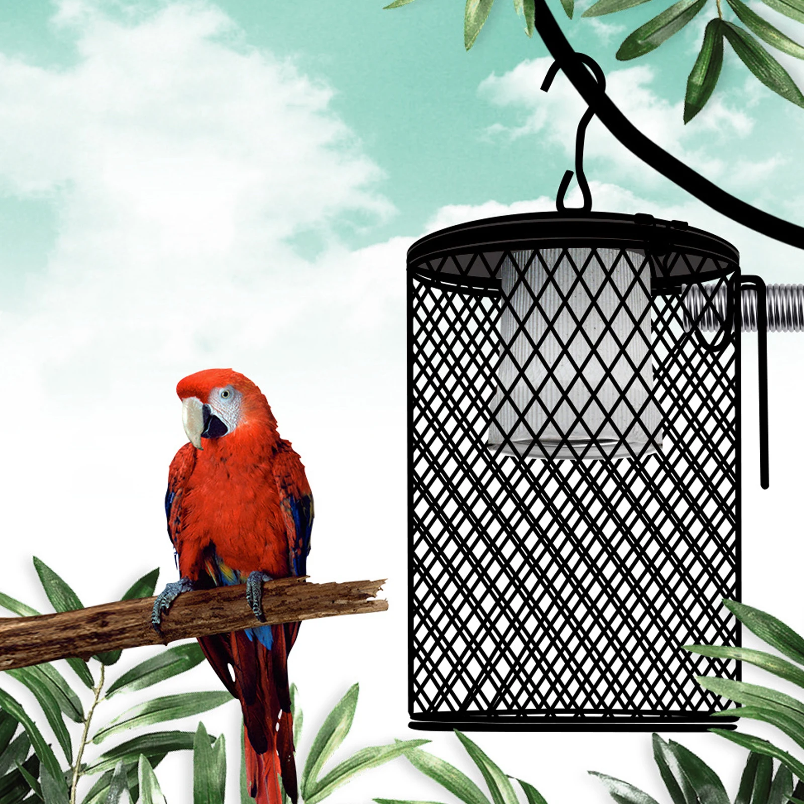 

Reptile Heat Lamp Protector Metal Net Shade Anti Scalding Cover Habitat Light Bulb Guard Efficient Heat Dissipation Reptile
