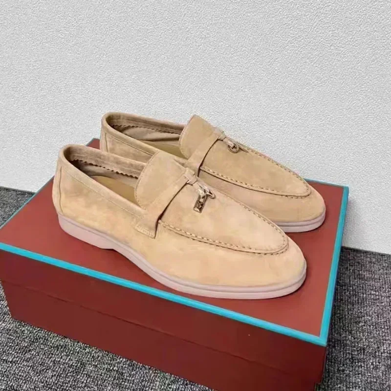 

Мягкие кожаные слипоны для пар: повседневная обувь на плоской подошве для лета