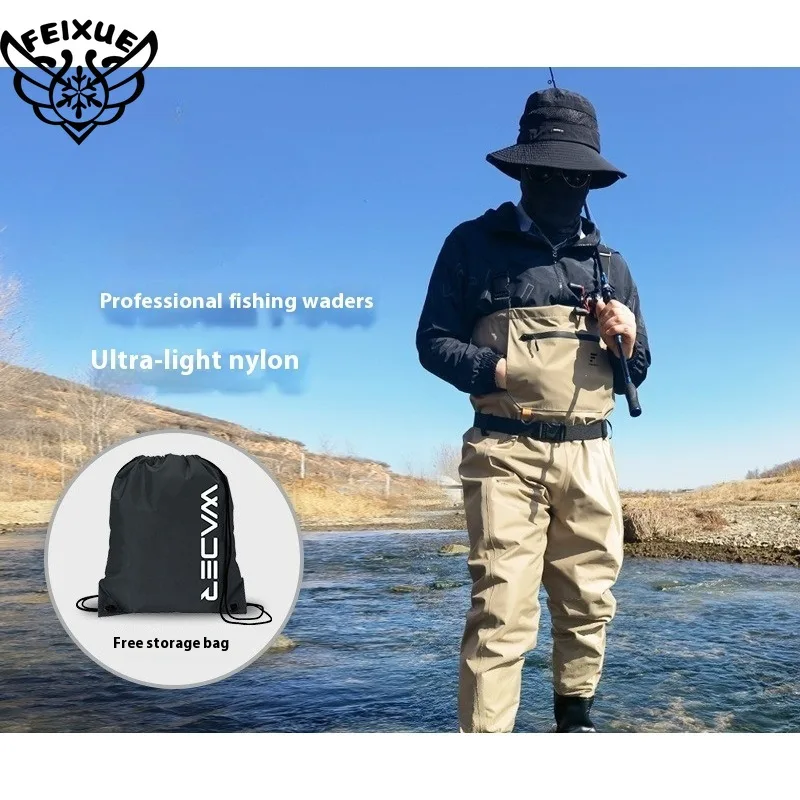 

Waterproof Waders Pants with Boots Knee Pads Adult Men Women Thicken Lightweight Fishing Hunting Chest-Length Overalls Trousers