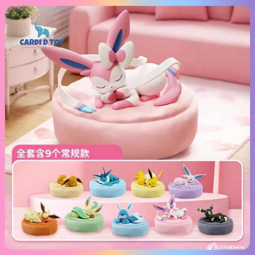Новая оригинальная серия Eevee Sleeping Position Mystery Box Vaporeon, аниме-фигурки Sylveon Espeon Umbreon, товары, подарочная игрушка