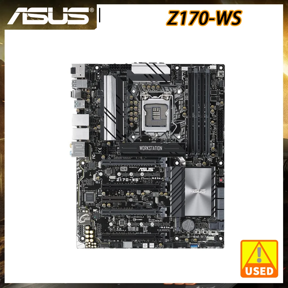 중고 마더보드, ASUS Workingstation 마더보드, Z170-WS, ATX 폼 팩터, LGA 1151 소켓, 6 세대 코어 CPU, Z170 칩셋