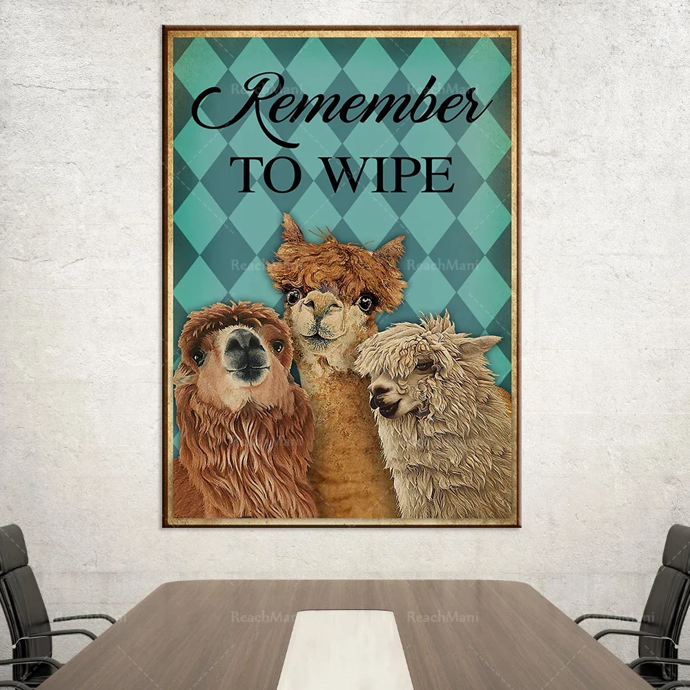 Alpaca lovers remember to wipe posters farmers agriculture family life bathroom toilet decoration posters