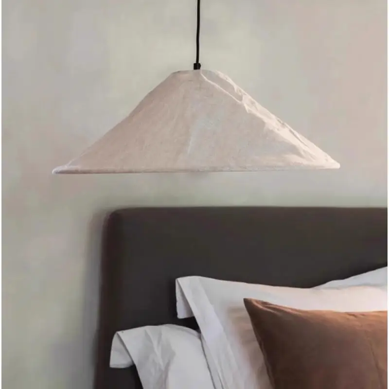 Japanese Collapsible Linen Pendant Lamp Wabi Sabi Art Fabric Hanging Light for Restaurant Bedroom Study Bar Homestay Shop Lights