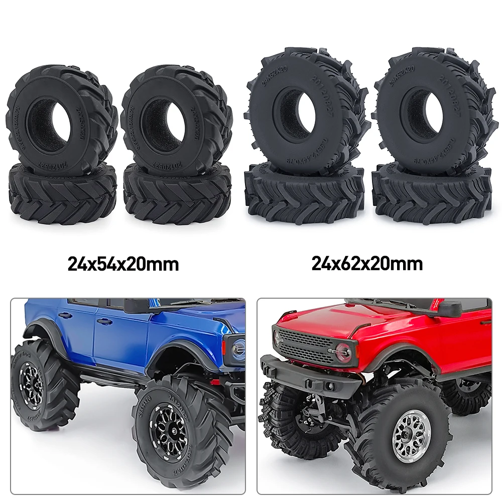 AXSPEED 4PCS 1.0 "ruote per terreni fangosi pneumatici mozzi Set per 1/18 TRX4M Bronco Defender, 1/24 Axial SCX24 accessori