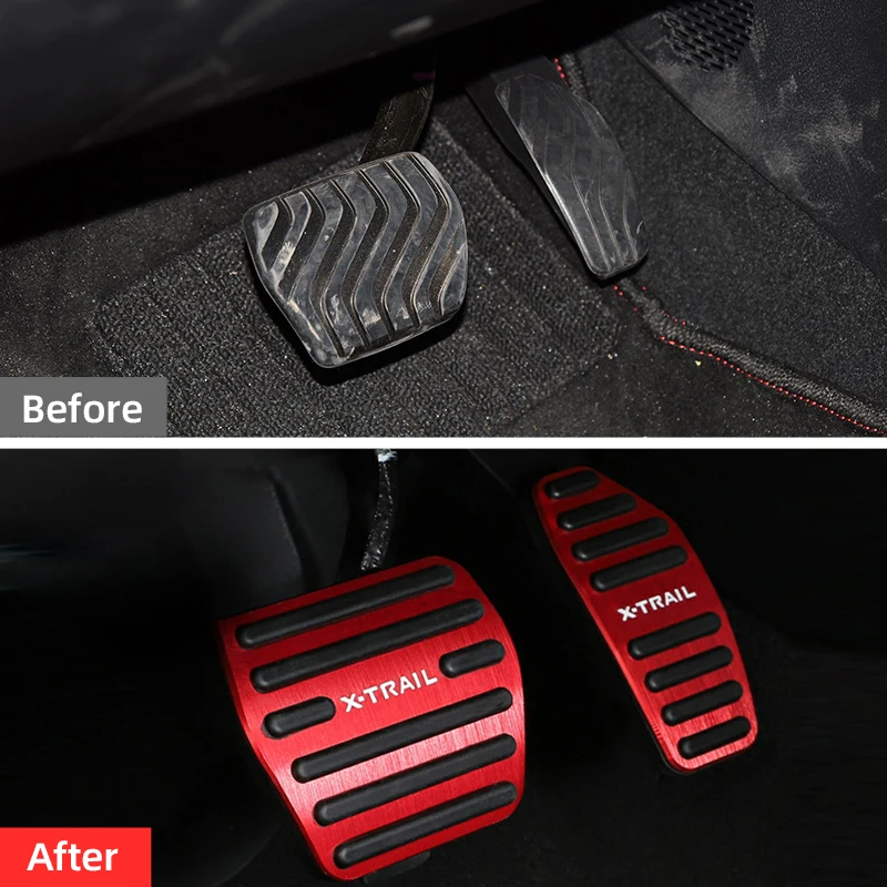 Car Pedals Foot Pads Fuel Accelerator Brake Pedal Covers For Nissan X-Trail X Trail T32 T33 2014-2019 2020 2021 2022 Accessories