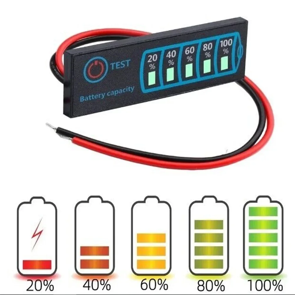 DC5-30V 12V 24V LED Battery Capacity Indicator Power Display Panel Lithium Lead Acid Battery Capacity Voltage Meter Module