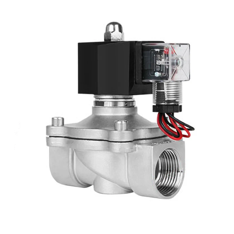 Válvula Solenóide Impermeável Normalmente Fechada Válvula de com Led Power Indicator em Dn25 24v 12v 220v 110v Aço Inoxidável