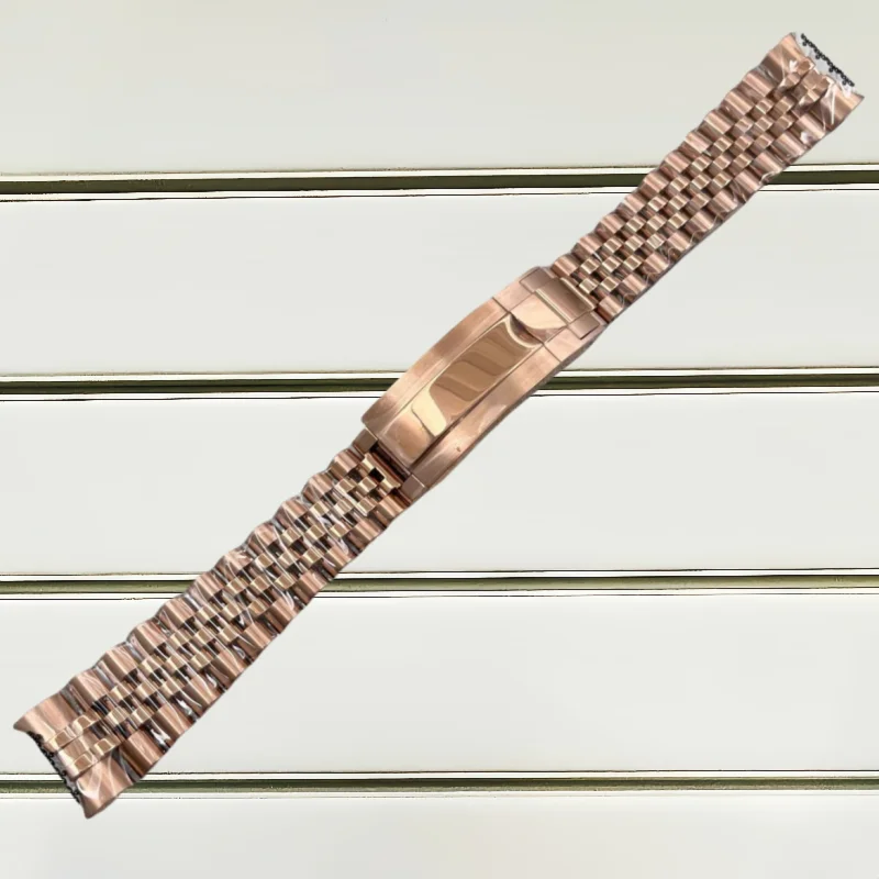ローズゴールド 36 ミリメートル 39 ミリメートルステンレス鋼時計ケースストラップ DayJust NH35 NH36 4R/7S ムーブメント、フルサンド 3/5 ビーズ時計バンドオプション