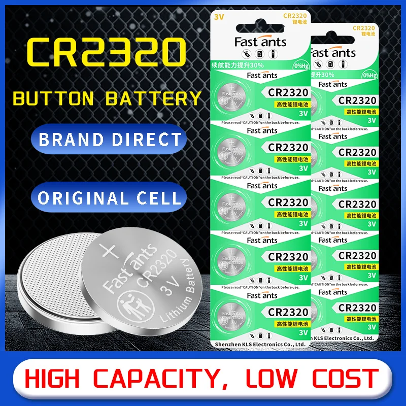 Premium CR2320 3V Lithium-Knopfzellenbatterie DL2320 BR2320 ECR2320 für Fernbedienung, Uhr, Spielzeug, Taschenrechner, BIOS, CMOS