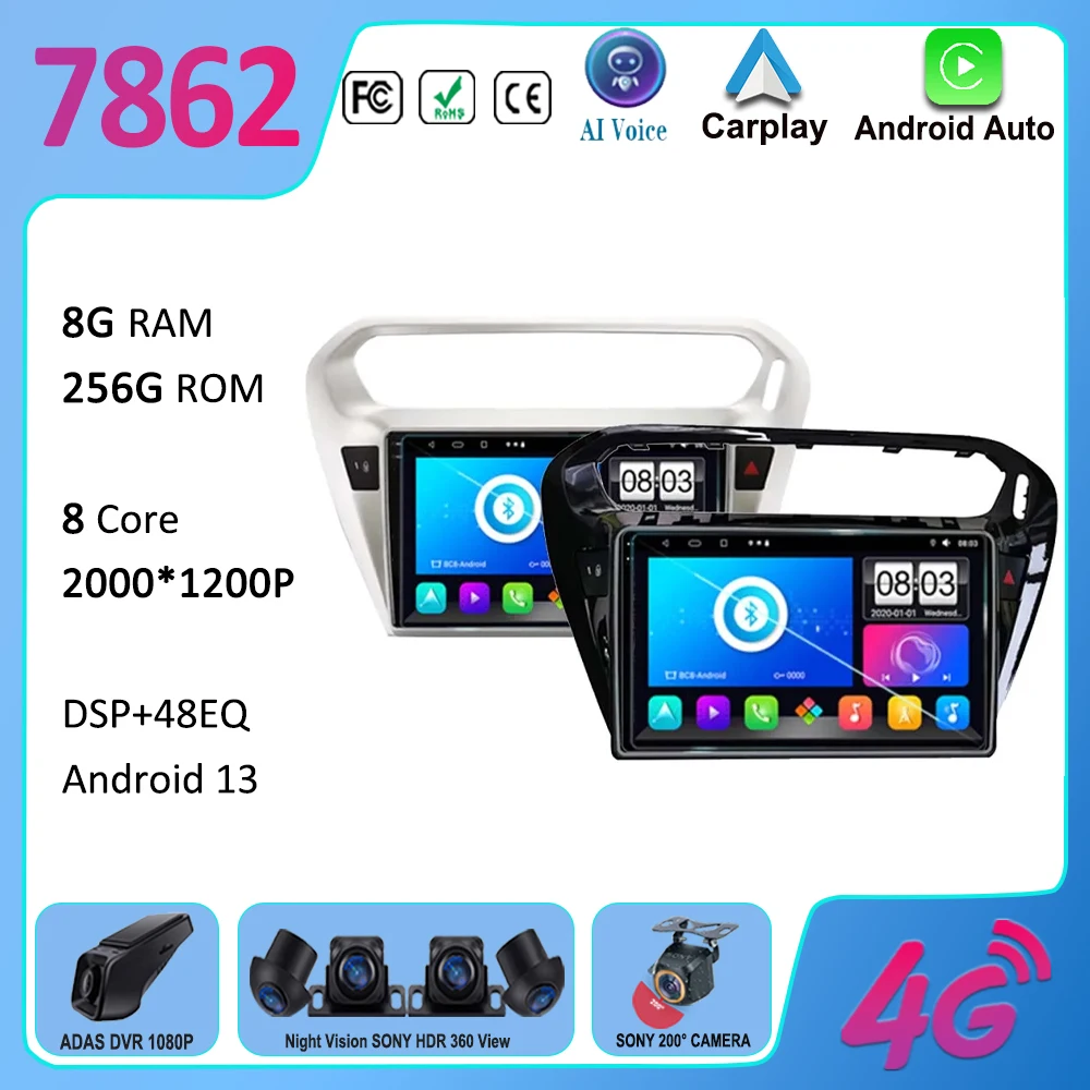 Android13 For Peugeot 301 For Citroen C-Elysee CElysee 2012 - 2016 Car Multimedia Player Car GPS Navigation Touch Screen No 2din