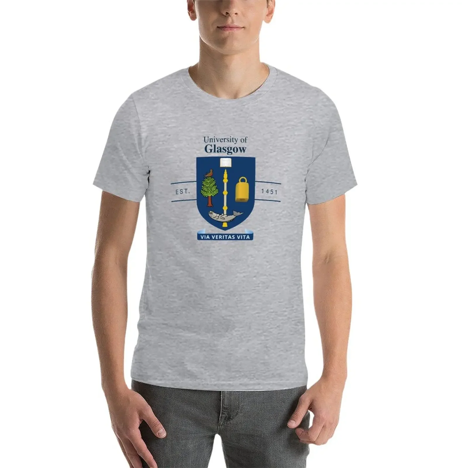 De Universiteit Van Glasgow T-Shirt Vintage Kleding Anime Kleding Zwarte T-Shirts Voor Mannen