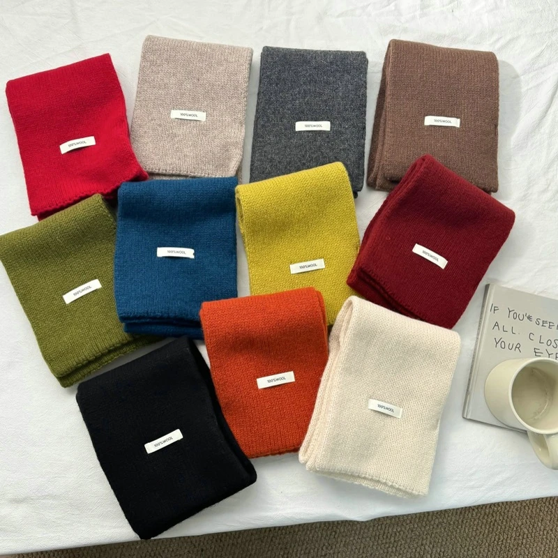 

Новинка 2023 года, осенне-зимний однотонный теплый шарф из австралийской шерсти, женский универсальный корейский шарф с крестом для пар