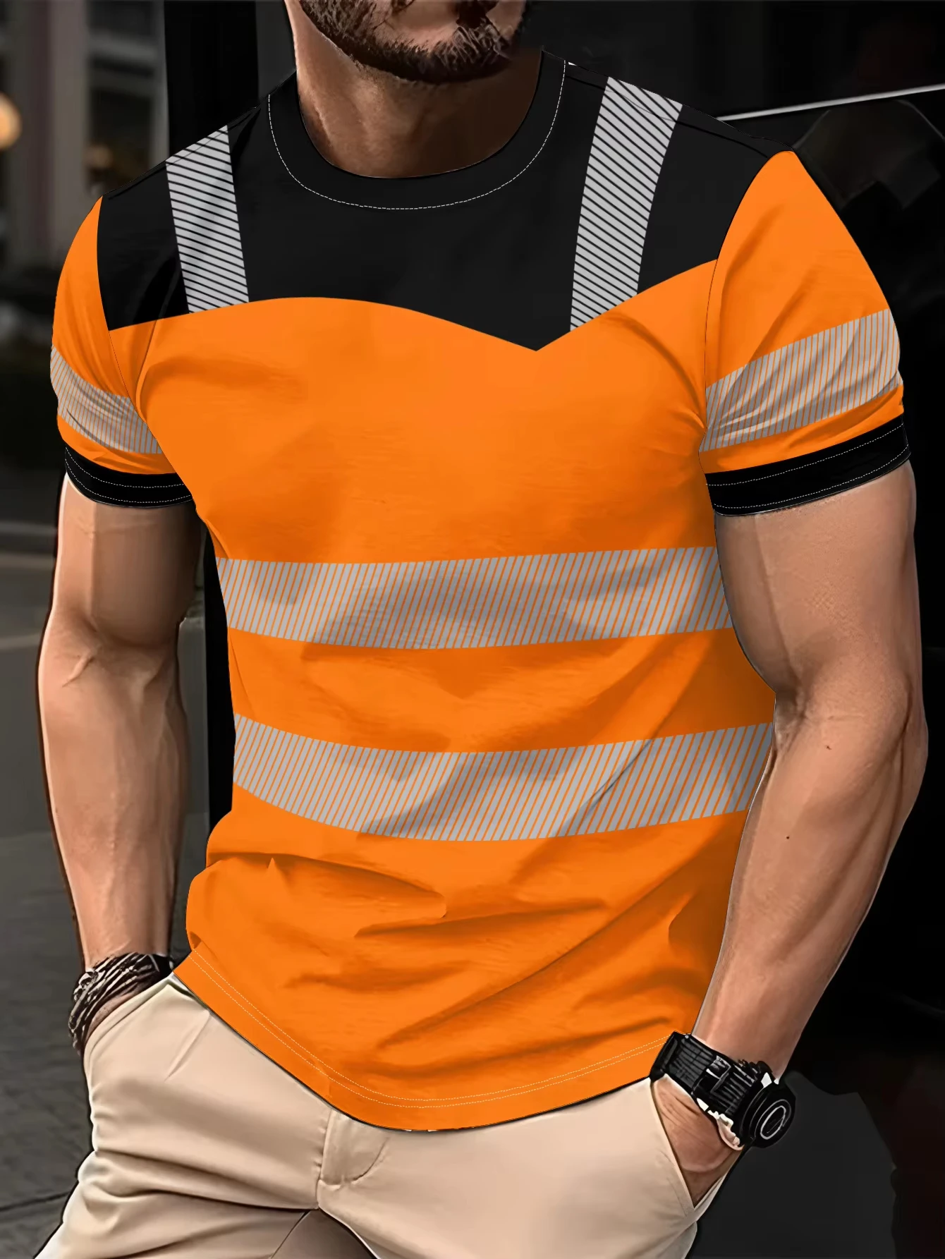 

Мужская базовая футболка с 3D-принтом из дышащей и легкой ткани, обычная версия, футболка с круглым вырезом и короткими рукавами