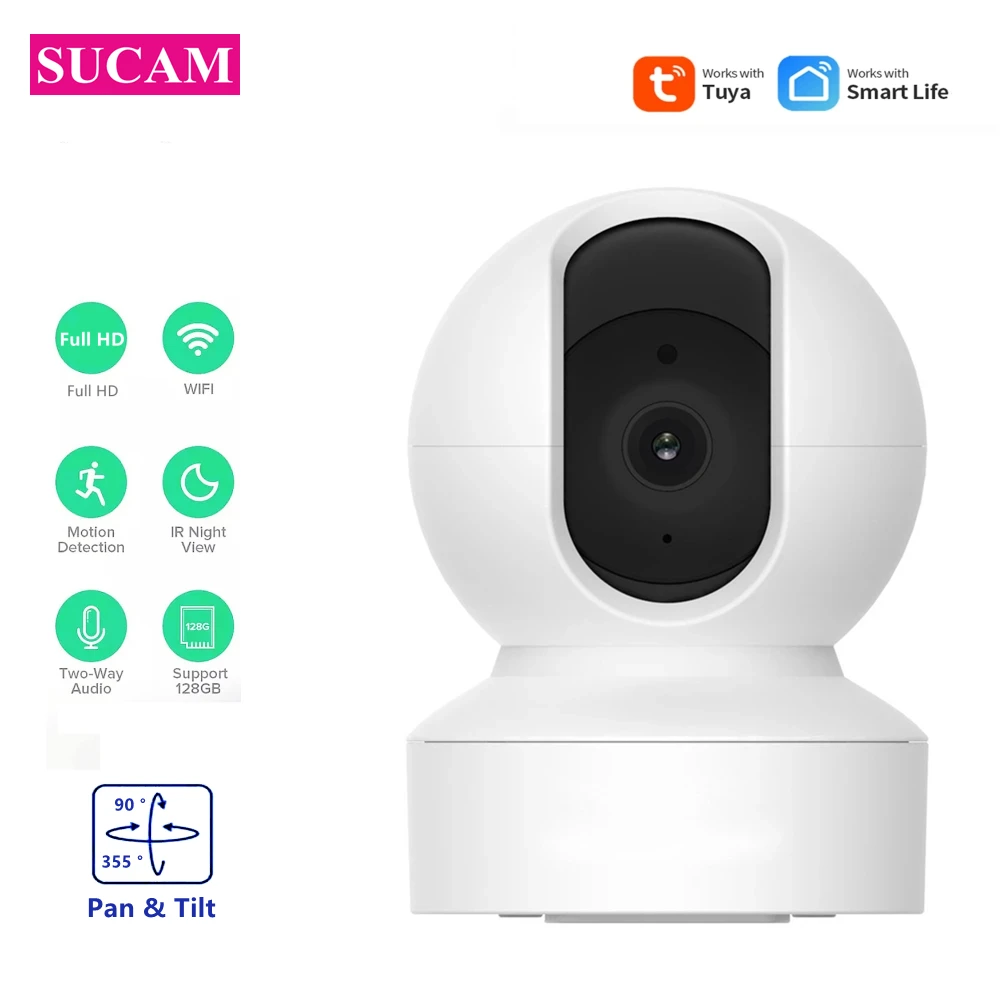 

HD 1080P WIFI IP Camera Tuya Smart Surveillance Camera Automatic Tracking Smart Home Security Indoor WiFi Wireless Baby Monitor