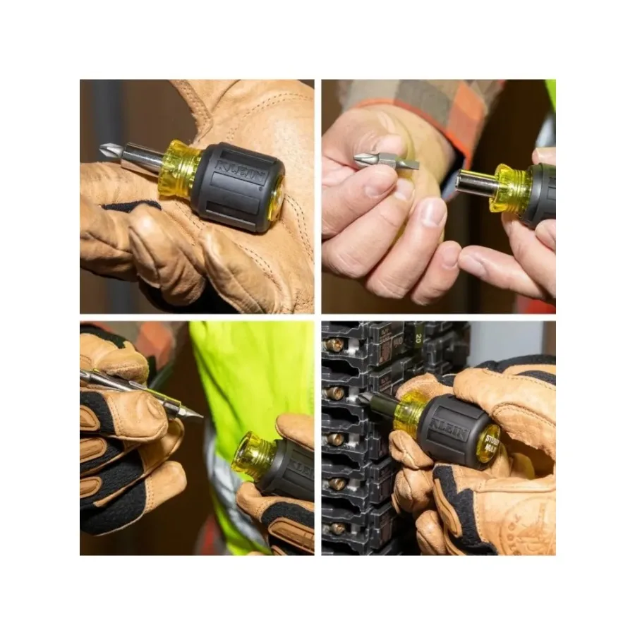 مجموعة مفكات براغي مدمجة 6 في 1 مع لقم متعددة - تتضمن مفكات فيليبس ومشقوقة وصواميل للمساحات الضيقة