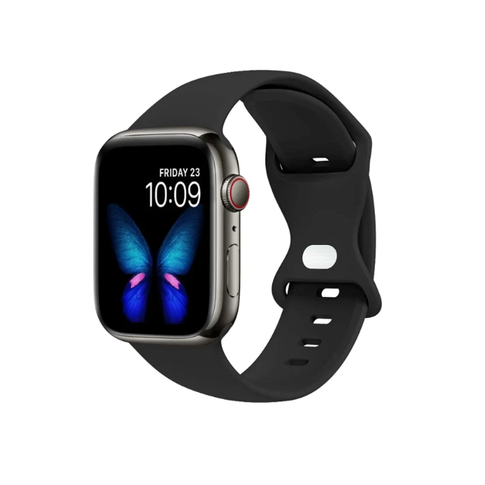 Apple Watch 밴드 여성용 고급 실리콘 루프 10/9/7/38mm 40mm 41mm 42mm 44mm 45mm 46mm 스트랩