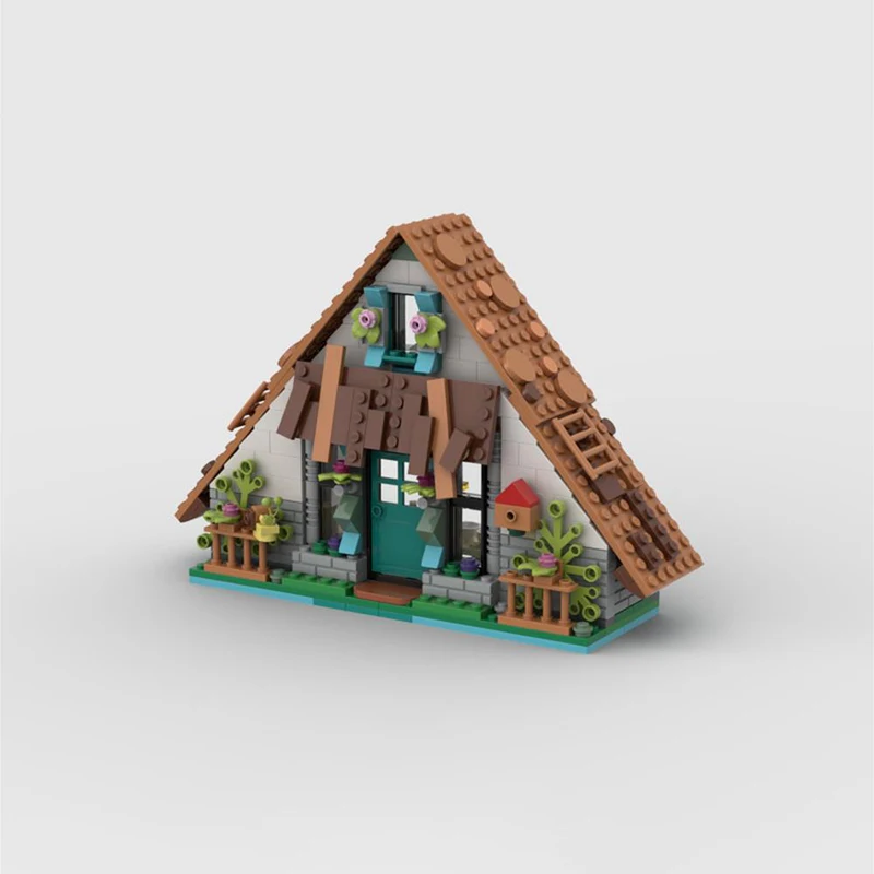 454 pieces of custom MOC warm cabin building blocks bricks creative assembly toys children's birthday gift