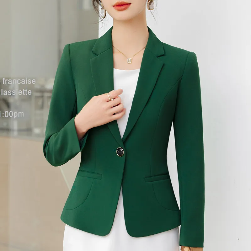 NAVIU Elegant Blazer Suits Women Business Work Uniform Office Lady Professional Long Sleeve Slim Jacket Female Fashion New Coat