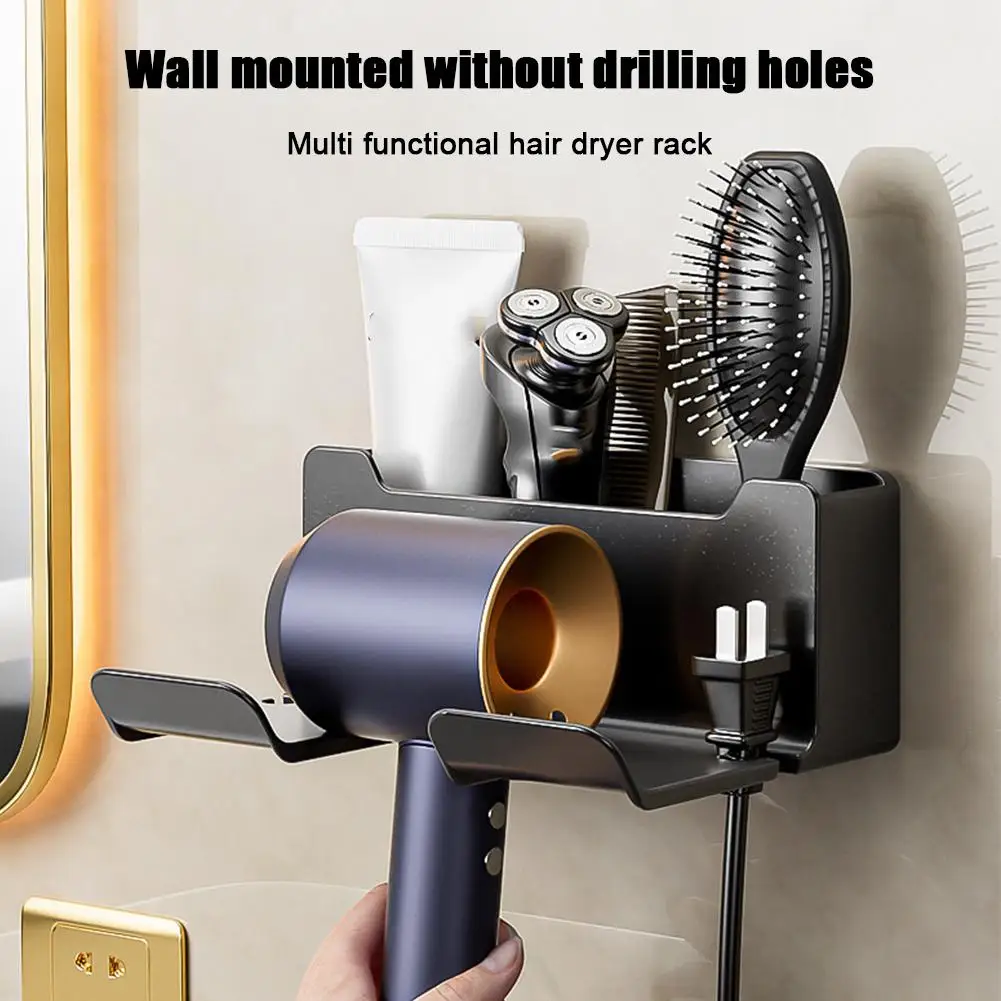 Hair Blow Dryer Holder Wall Mounted Dryer Cradle Stand Hairdryer Organizer Box Toilet Blower Holder Shelf Bathroom Accessories