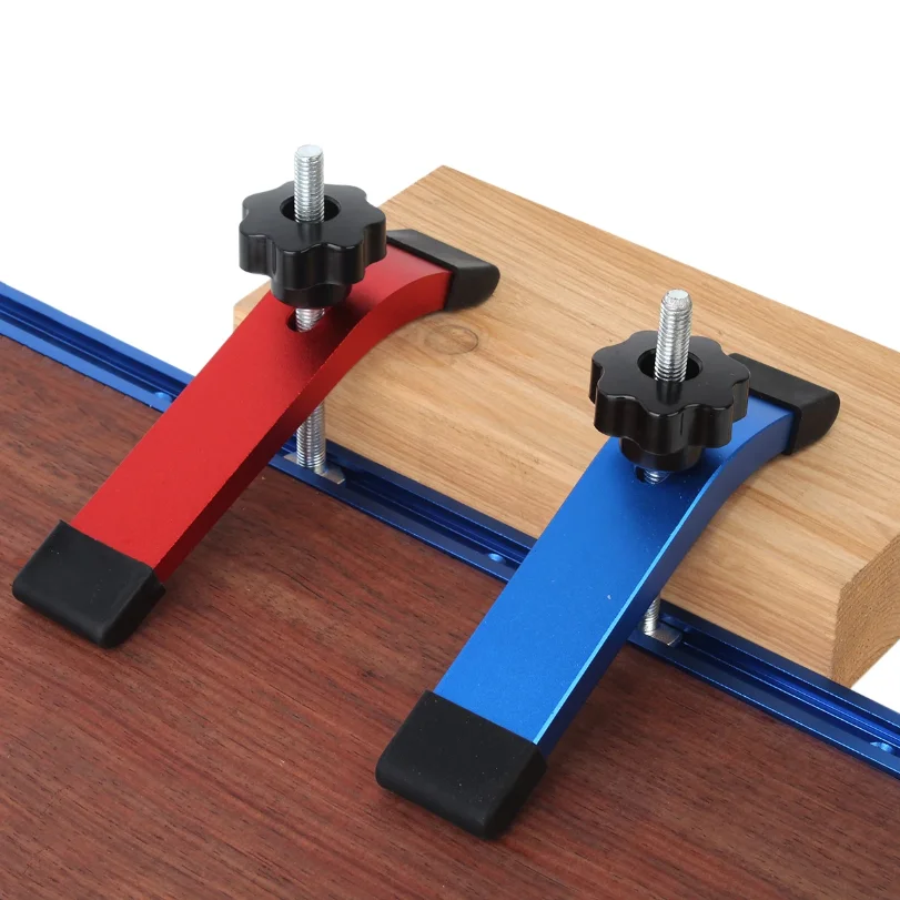 

Quick Acting T-Track Hold Down Clamp with T Bolts Silder Aluminum Alloy Woodworking Clamps for Routers Drill Presses Table Saw
