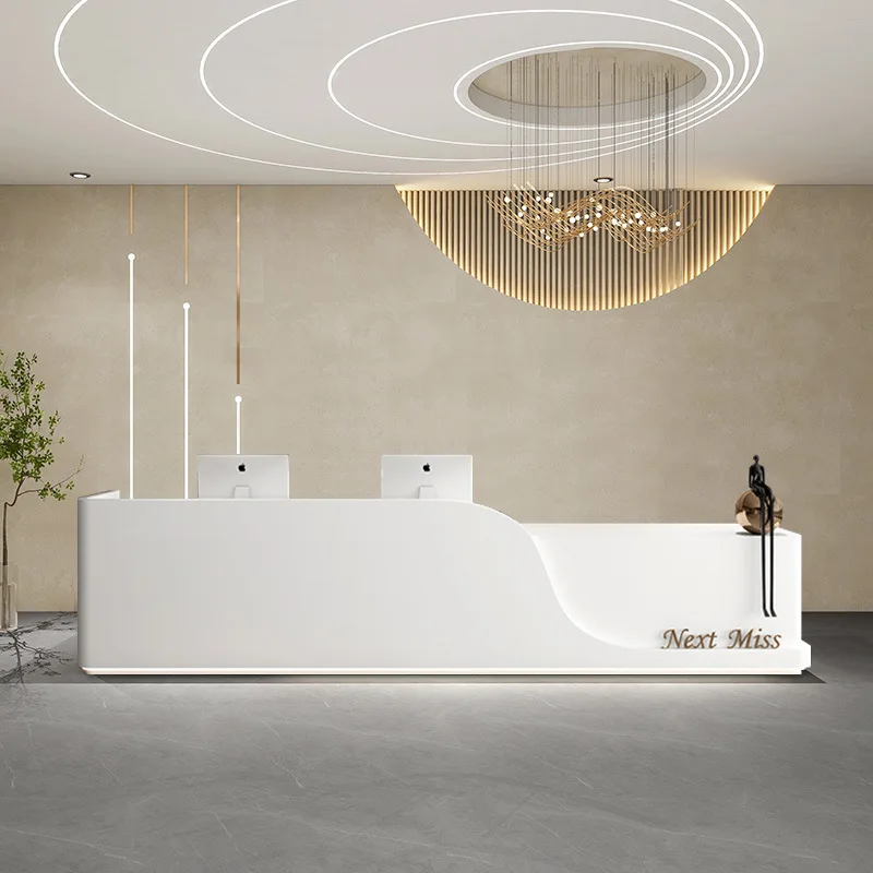 Beauty salon Bar Light luxury cafe checkout page Simple modern baking paint Hotel company Reception desk Counter