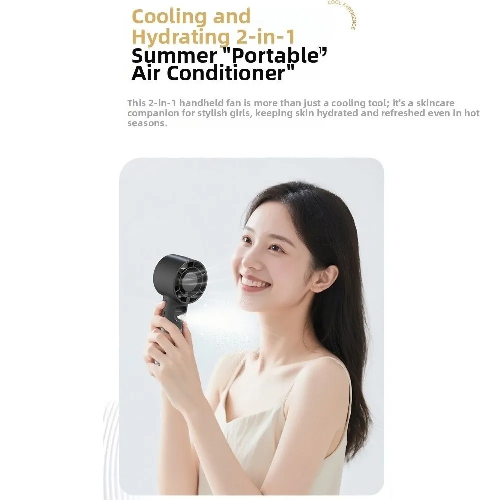 USB Rechargeable Portable Handheld Misting Fan with 4 Adjustable Speeds Long-Lasting Battery Mini Spray Fan Compact