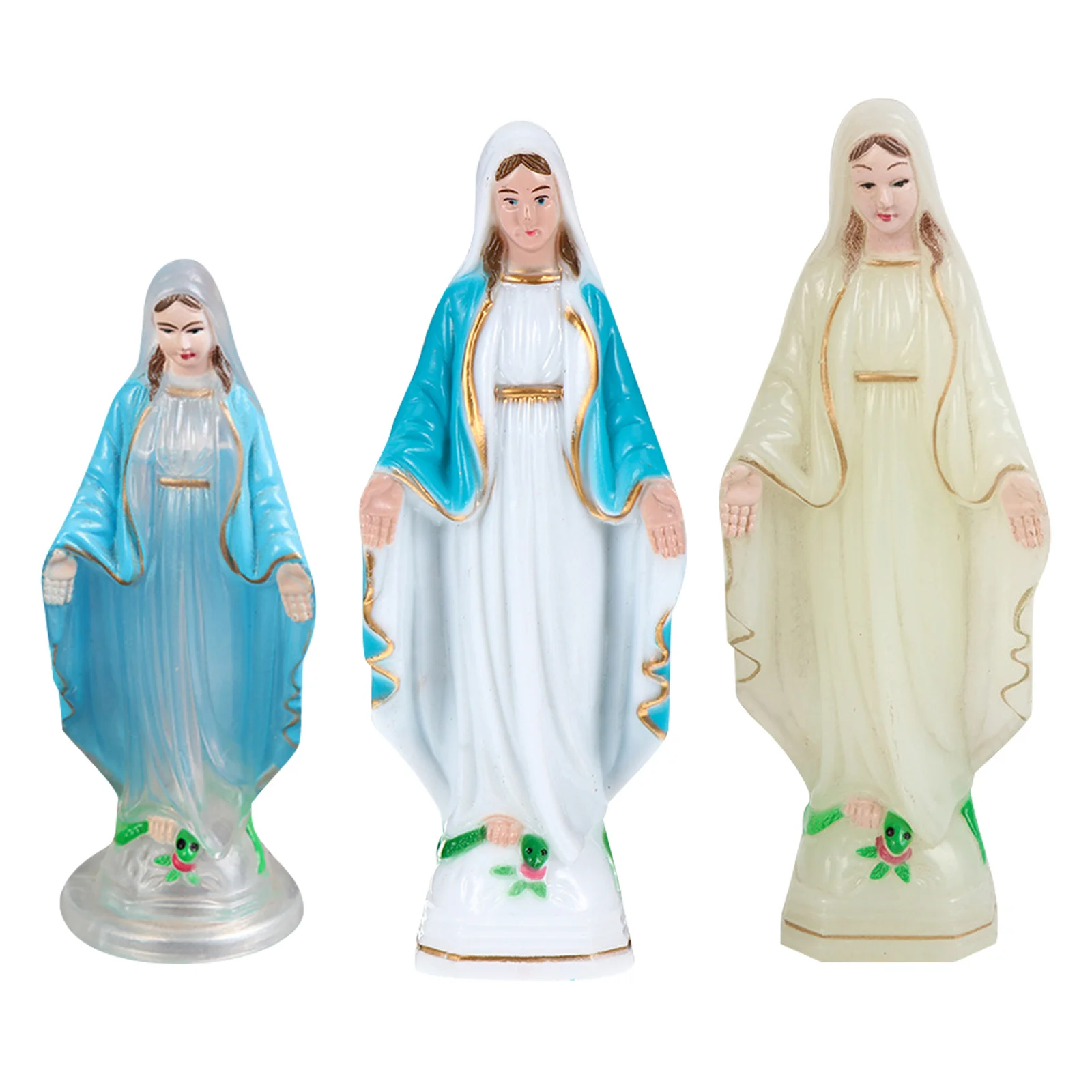 

3pcs Statue Plastic Religious Ornament For Home Church Decor Desktop Adornment Retro Catholic Figure Living Room