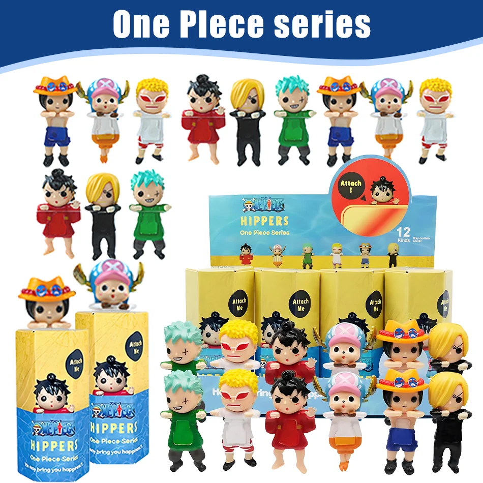 Caja ciega de la serie One Piece, caja ciega de 12 piezas hecha a mano, muñeca de dibujos animados de Anime, decoración de escritorio para coche, juguete de cumpleaños, regalo de Navidad